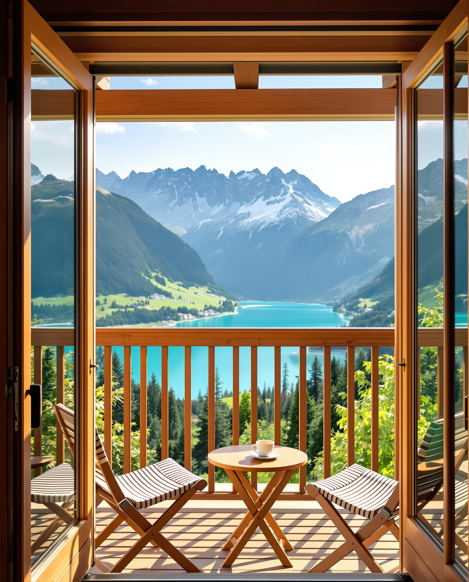 Balkon mit Bergblick